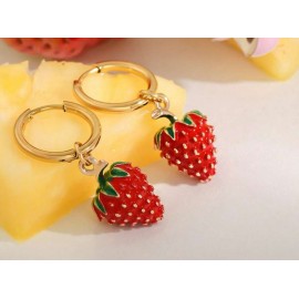 Aretes Fresa Oro Laminado