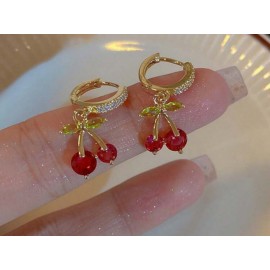 Aretes Cereza Oro Laminado